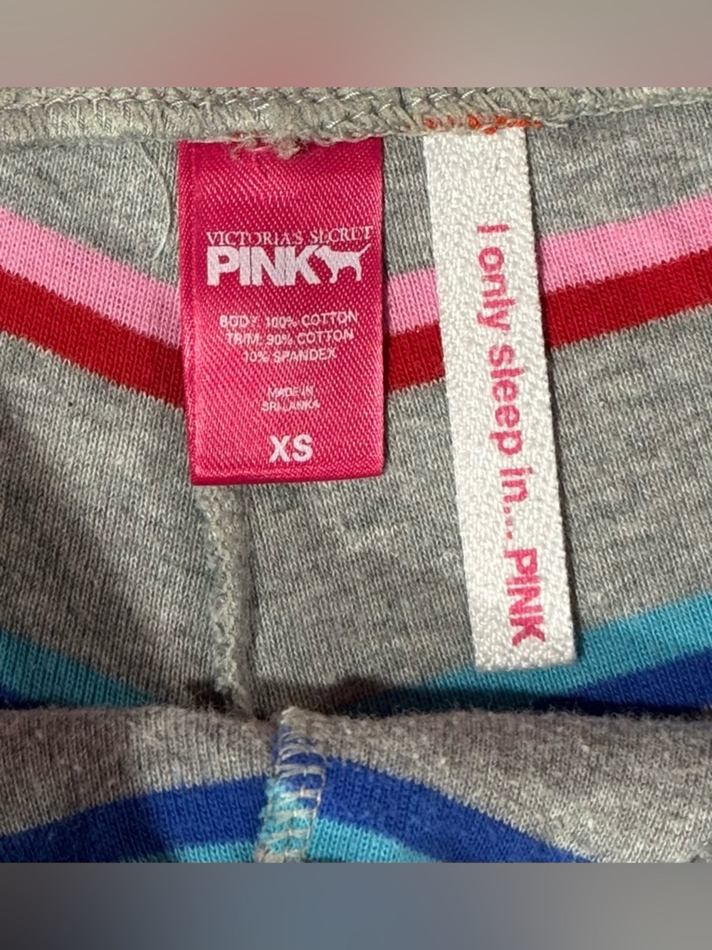 VS PINK VINTAGE RAINBOW STRIPED SLEEP LOUNGE SET - Picture 3 of 6
